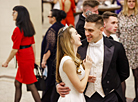 Elegant guests in the hall of the Bolshoi Theater