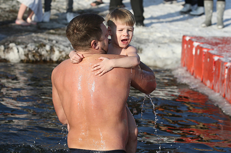 Epiphany bathing on Lake Yubileinoye