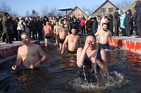 Epiphany bathing on Lake Yubileinoye