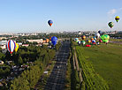 Tens of montgolfiers from various countries were flying over Minsk