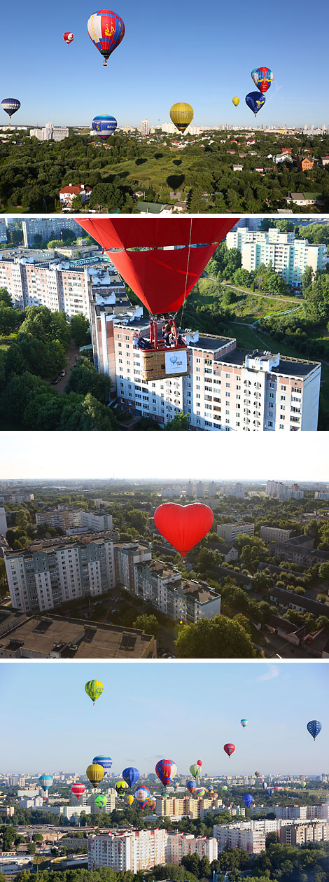 A record number of air balloons in the sky over Minsk 