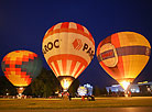 Night glow of hot air balloons