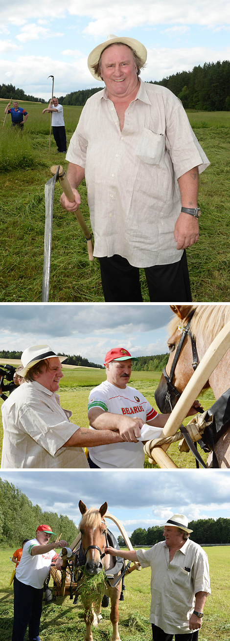 Gerard Depardieu and Alexander Lukashenko 