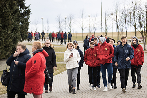 Patriotic campaign at Mound of Glory near Minsk