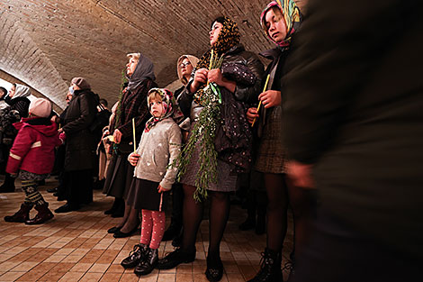 Palm Sunday in St. Nicholas Garrison Church in Brest