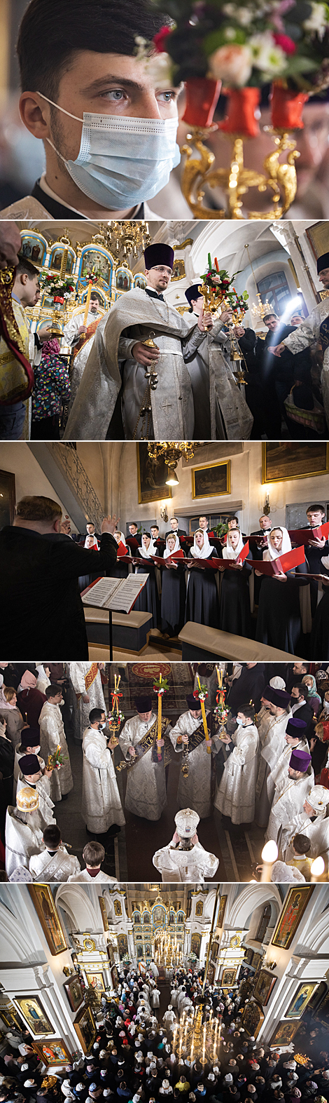 Easter service at Holy Spirit Cathedral in Minsk