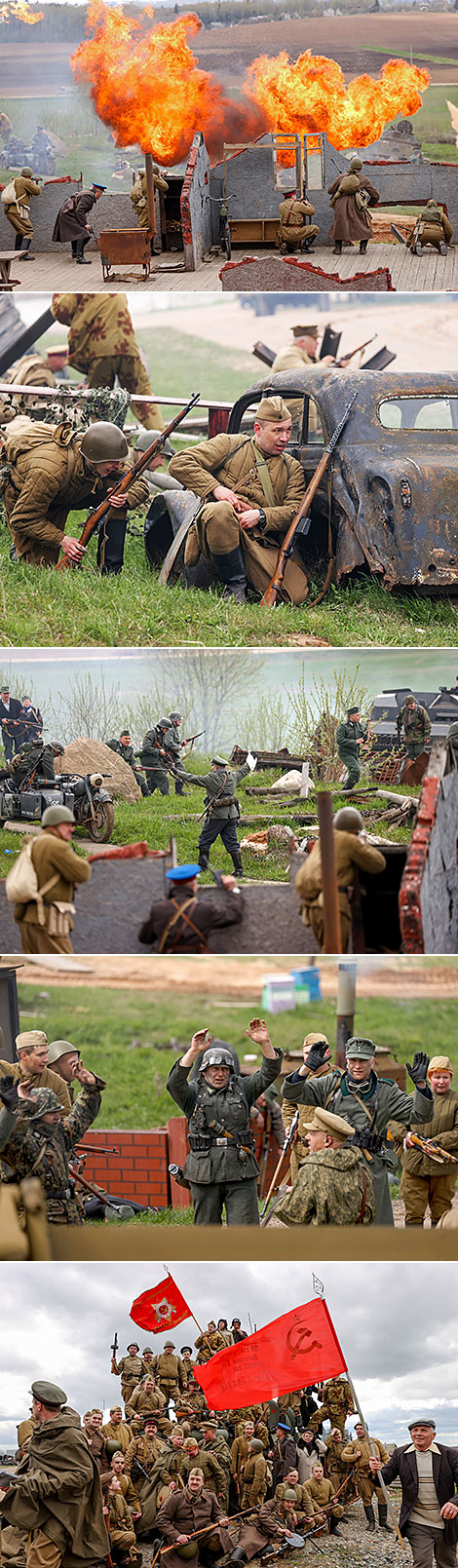 Great Patriotic War battle reenactment at Stalin Line