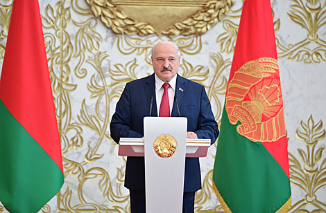 Выступае Прэзідэнт Беларусі Аляксандр Лукашэнка