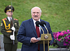 Belarusian President Aleksandr Lukashenko delivers a speech 