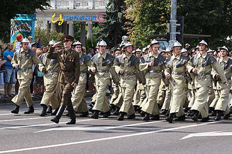 Parade of rescuers and firefighters in Minsk