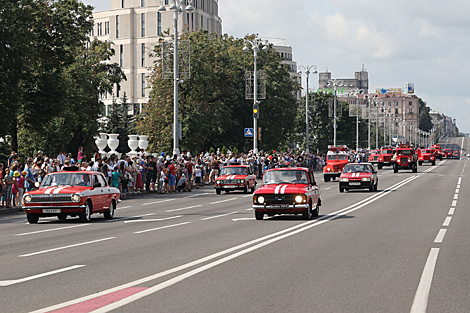 Parade of rescuers and firefighters in Minsk