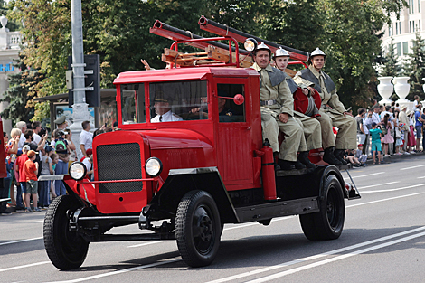 Parade of rescuers and firefighters in Minsk