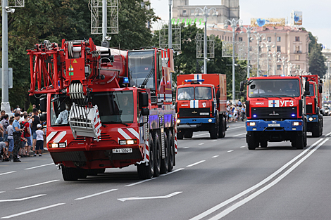 Parade of rescuers and firefighters in Minsk