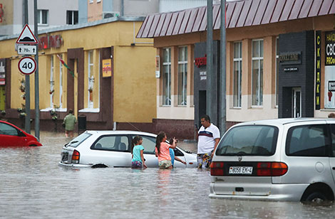 Гродна пасля праліўнога дажджу