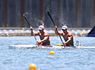Mikita Borykau and Aleh Yurenia of Belarus 7th in Men's K2 1000m