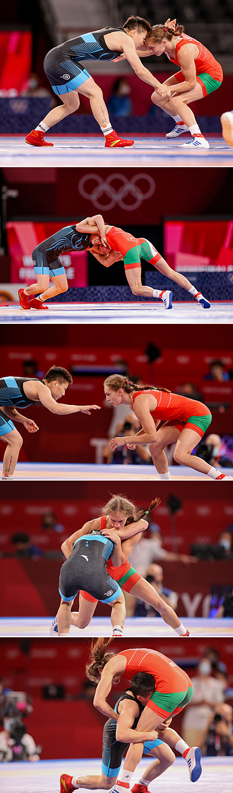 Vanesa Kaladzinskaya loses in Women's Wrestling semifinal