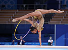 Alina Harnasko while a hoop routine