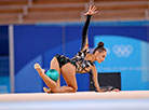Alina Harnasko while a ball routine