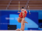 Alina Harnasko while the clubs routine