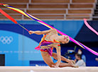 Anastasiia Salos of Belarus finished 8th in the Women’s Rhythmic Individual All-Around 