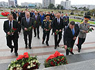 Ceremony of laying wreaths at the Minsk Hero City memorial