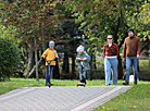 Promenade in an autumn park