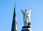 The spire of the Holy Trinity Church is crowned with a 6-meter high cross