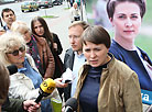 Tatiana Korotkevich partakes in the pre-election picketing in Minsk
