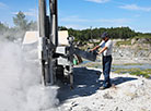 The granite quarry Nadezhda in Lelchitsy District