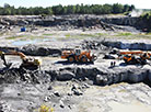The granite quarry Nadezhda in Lelchitsy District