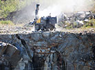 The granite quarry Nadezhda in Lelchitsy District