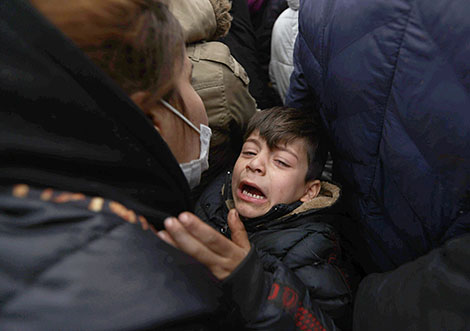 Refugee camp at the Belarusian-Polish border