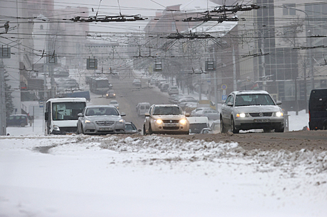 Витебские улицы после ночного снегопада 