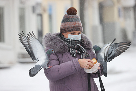 Снежная зима пришла в Витебск 