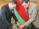 Ballot boxes are sealed and stamped at polling station No. 11 in Polotsk