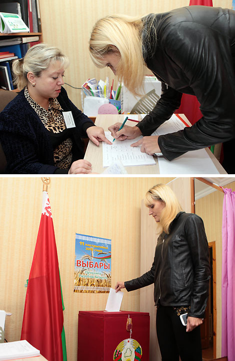 Olympic champion Oksana Menkova cast her early vote