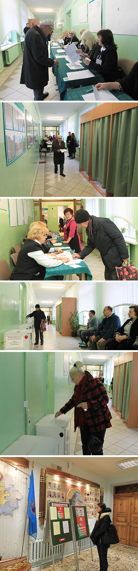 First voters at polling station No.48 in Minsk