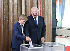 Belarus President Alexander Lukashenko casts his vote at polling station No.1 in Minsk
