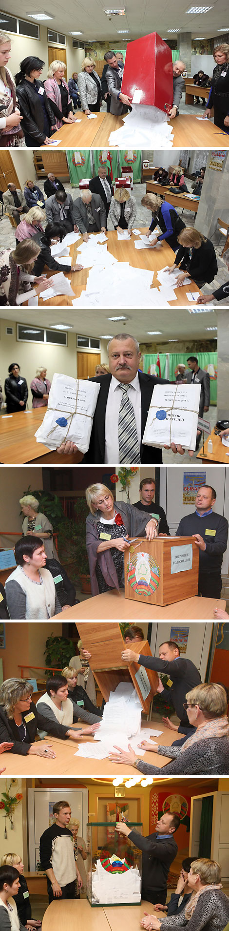 Vote count at polling stations No.57 in Gomel , No. 7 in Grodno