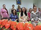 Minsk mayor Andrei Shorets congratulates young mothers on their babies and Minsk City Day