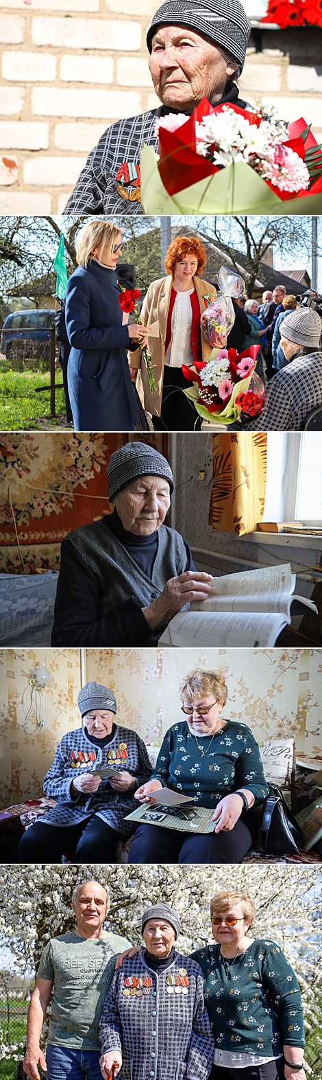 War veteran Olga Vorobei from Baranovichi District receives Victory Day greetings
