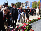 A solemn wreath laying ceremony at the Victory Monument in Minsk