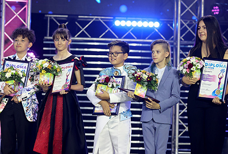 An award ceremony of the International Children’s Song Contest 
