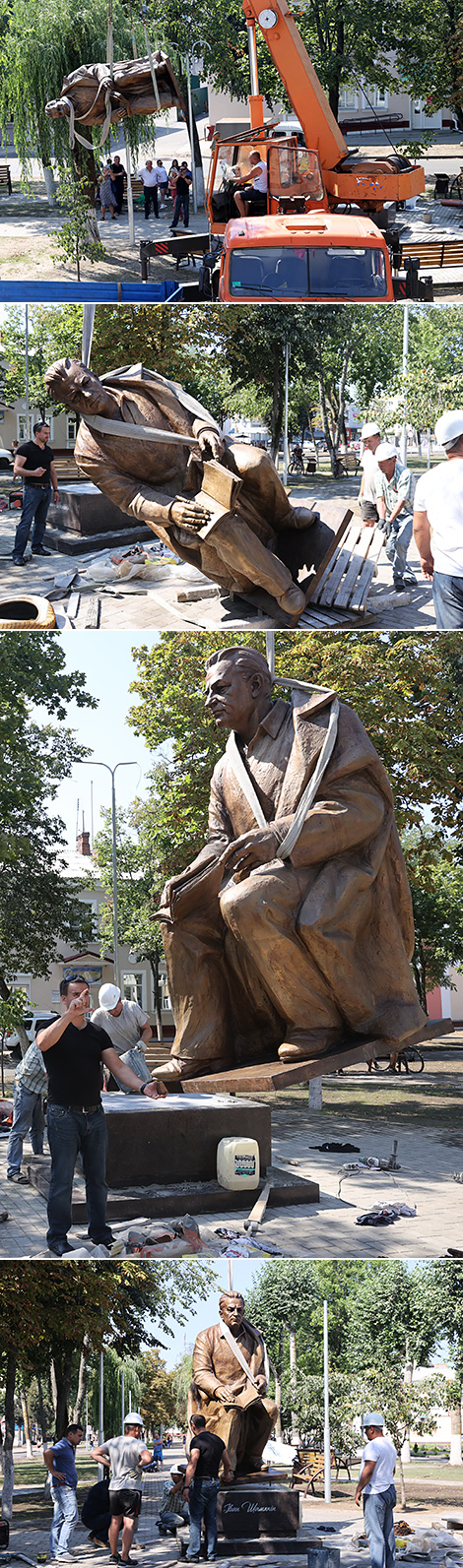 Памятник Ивану Шамякину установили в Добруше 
