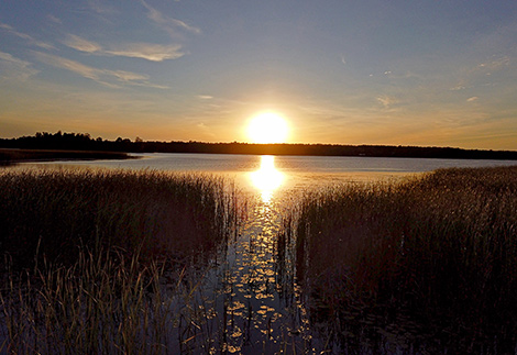 Sunset over Sosna Lake