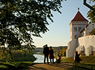 Old Castle of Grodno in the rays of the setting sun