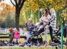 Family outing in autumn Brest
