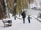 高尔基中央儿童公园在下雪的天气