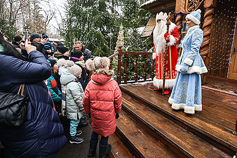 Welcome ceremony for Snow Maiden in Belovezhskaya Pushcha