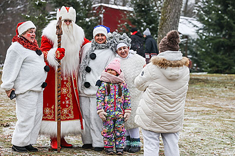 Welcome ceremony for Snow Maiden in Belovezhskaya Pushcha